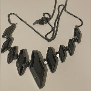 Kendra Scott Berniece Hematite statement necklace gunmetal hardware